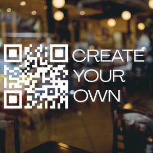 Customizable Window Decal / Your Company Name or Logo Storefront Vinyl Sticker Window Door Lettering / QR CODE