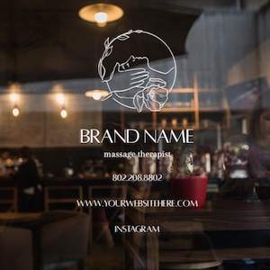 Décalcomanie de fenêtre personnalisable / Nom ou logo de votre entreprise Sticker en vinyle pour vitrine Lettrage de porte de fenêtre