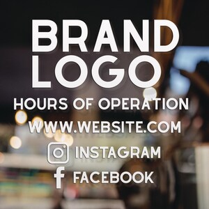 Customizable Window Decal / Your Company Name or Logo Storefront Vinyl Sticker Window Door Lettering