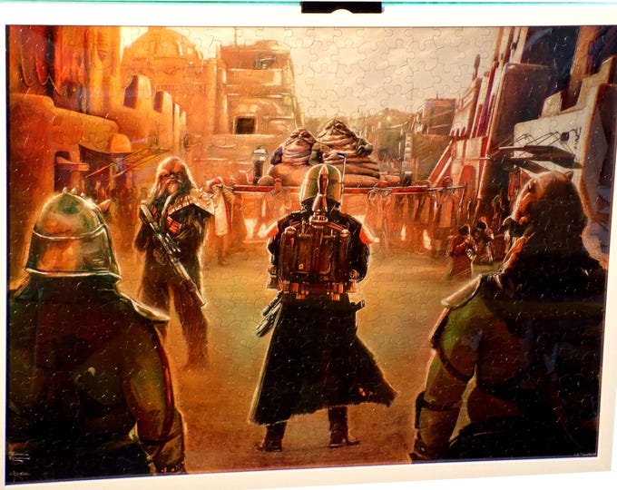 BOBA FETT confronts Jabba the Hutt's Successor "Bib Fortuna in "The Book of Boba Fett."