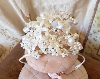 Vintage 1920s Wax Flower Wedding Veil: Antique Bridal  display picture 1