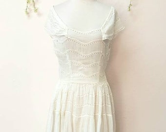 Vintage 40's bridal wedding white off the shoulder gown