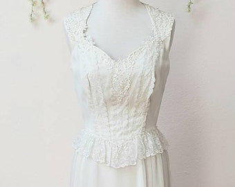 Vintage Bridal wedding 70's corset style gown
