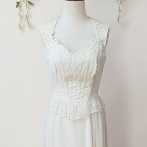 Vintage Bridal wedding 70's corset style gown