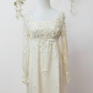 Vintage 70's floral wedding dress bridal gown