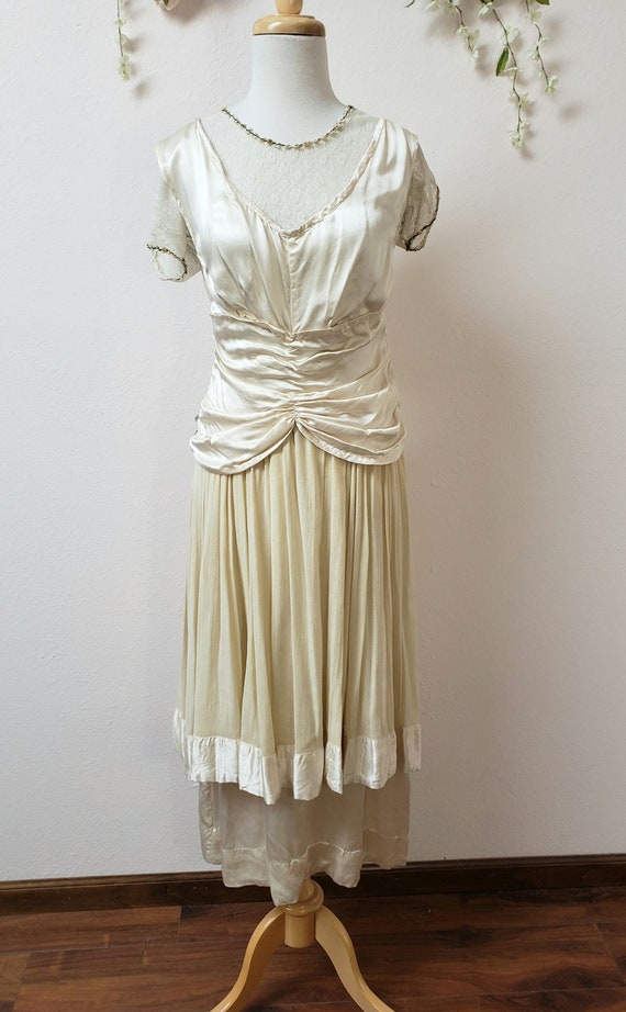 Edwardian silk dress vintage wedding bridal gown