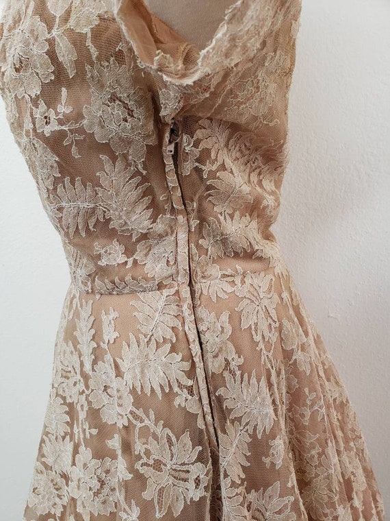 Vintage tea length 1950's lace dress - image 6