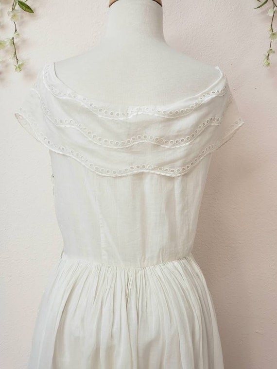 Vintage 40's bridal wedding white off the shoulde… - image 4