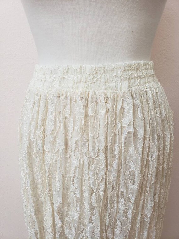 Vintage 80's 2 piece lace skirt and top wedding b… - image 5