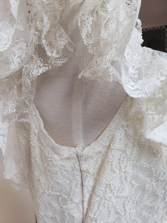 Vintage Bridal wedding off the shoulder Gown - image 6