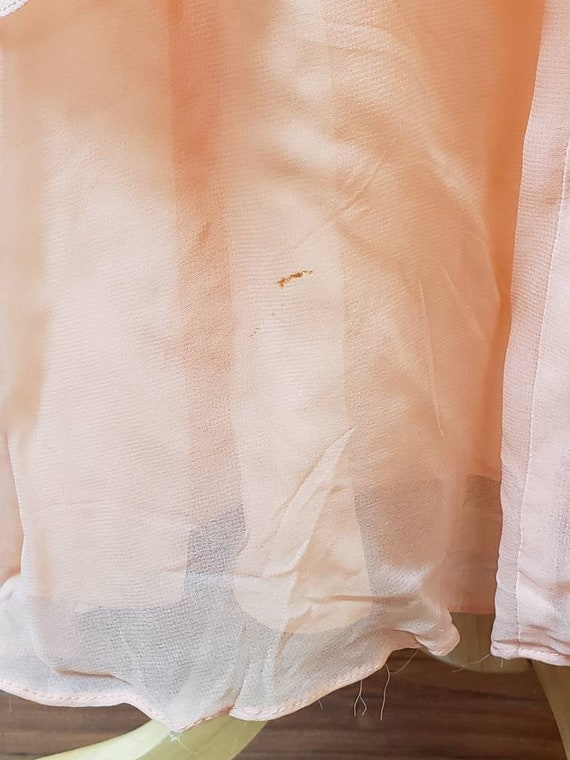 70's peach chiffon vintage bridesmaid gown prom d… - image 7