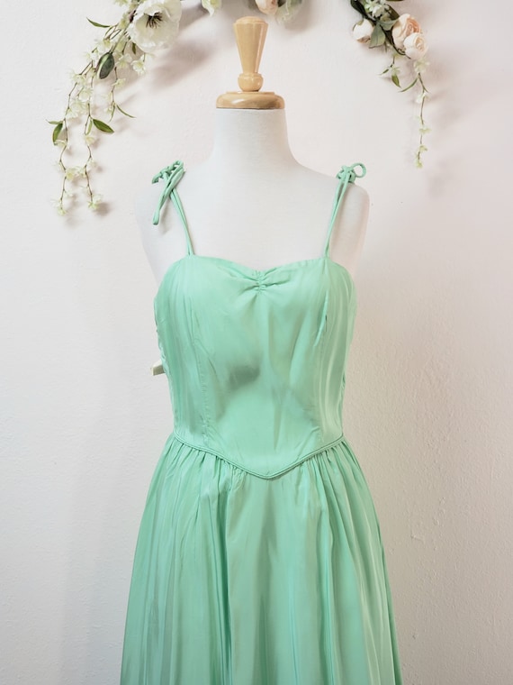 80's spring green vintage bridesmaid gown prom dre