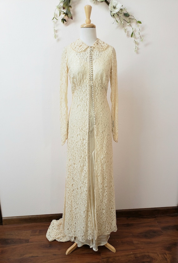 chinese dress ladies 1930s NRA LABEL Organza Wedding Dress with Slip main image 0