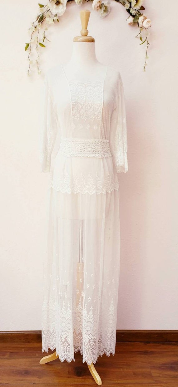Lg. Edwardian dress bridal gown wedding gown brid… - image 2