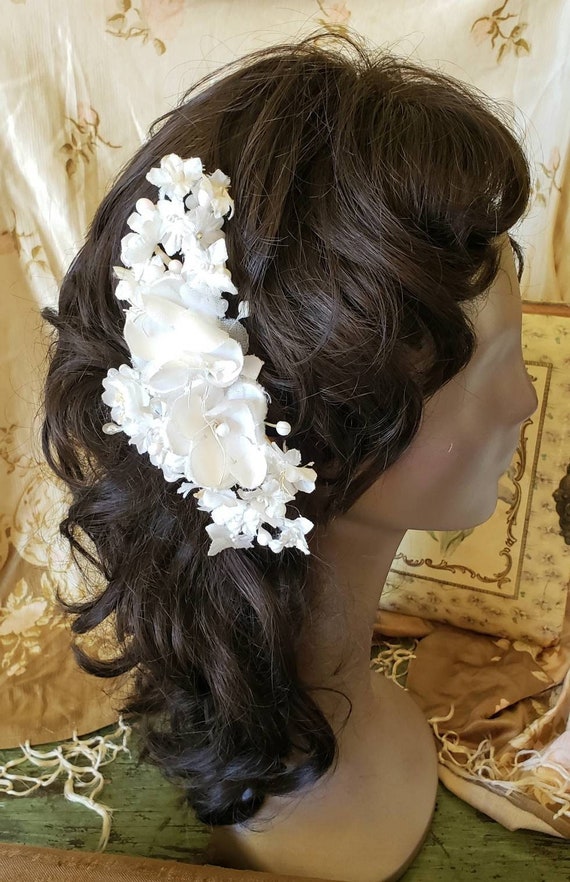 Faux flower bridal wedding hairpiece bridal comb
