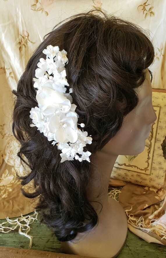 Faux flower bridal wedding hairpiece bridal comb Gem