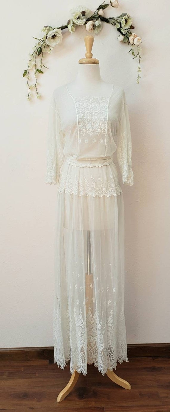 Lg. Edwardian dress bridal gown wedding gown brida