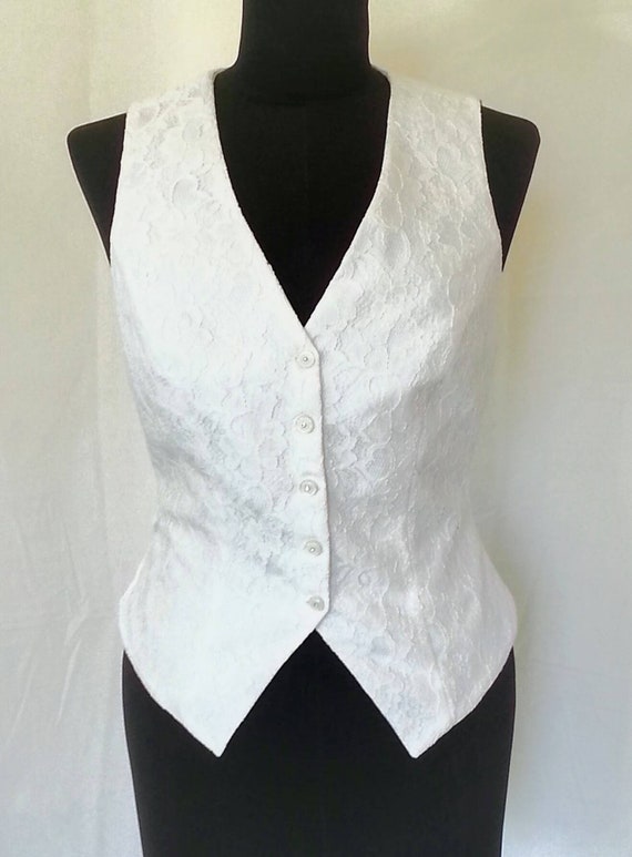 AMERI LACE WORKPOCKET VEST VINTAGE LIKE JACQUARD OVER VEST 【Ameri