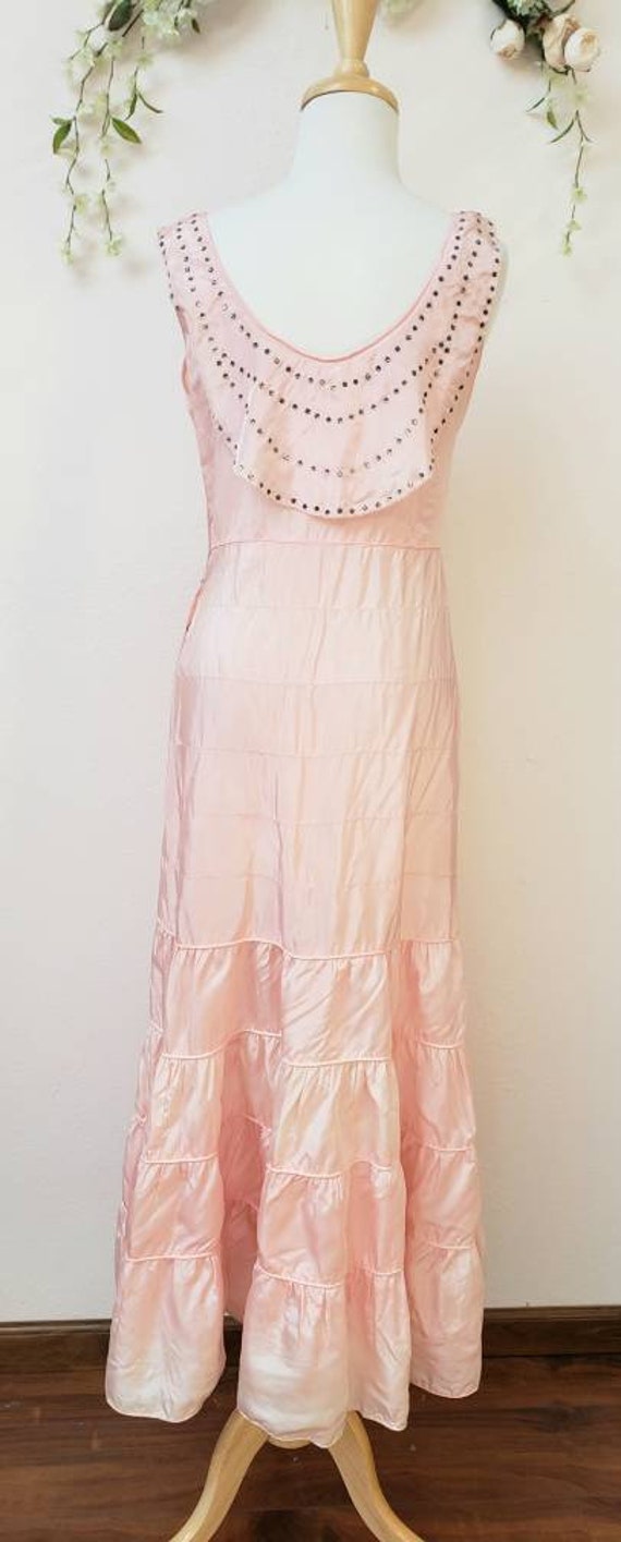 1940's vintage pink dress with rhinestones - image 3