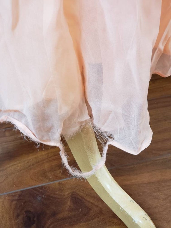 70's peach chiffon vintage bridesmaid gown prom d… - image 6