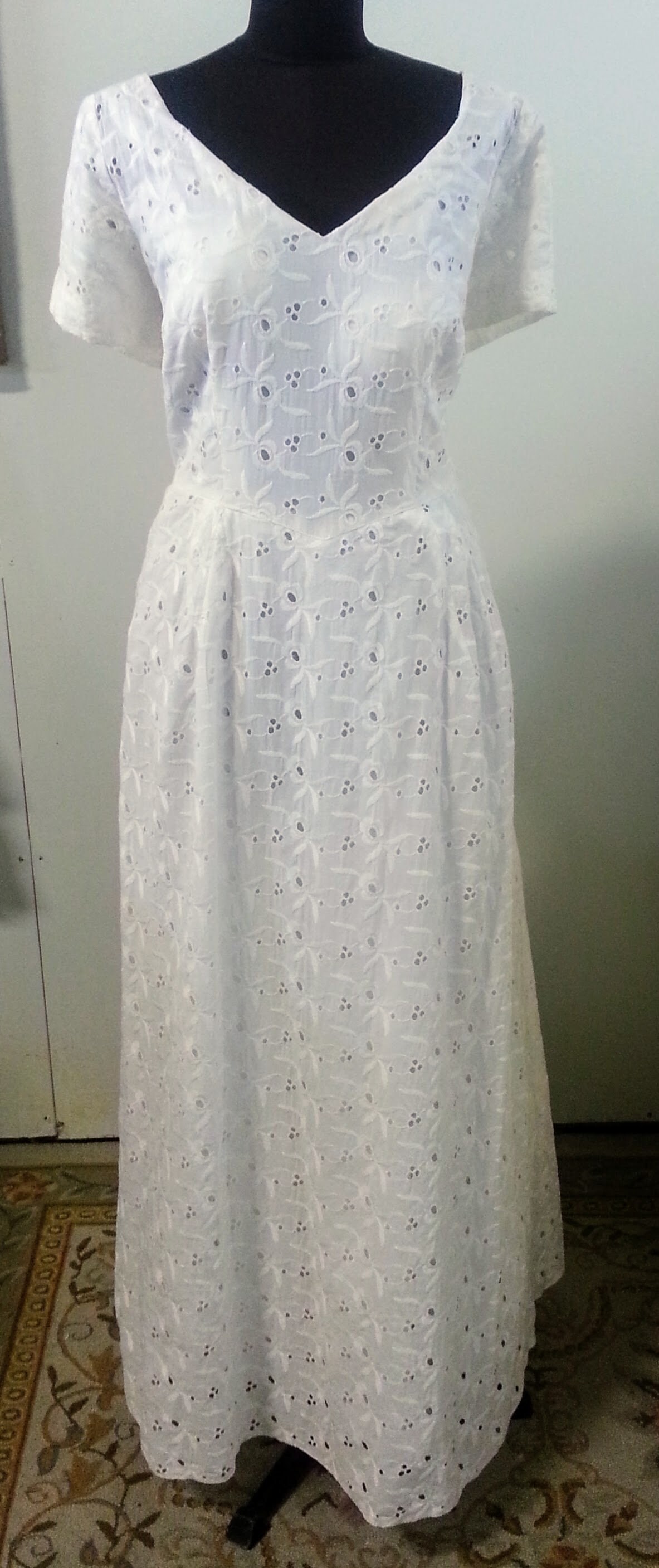 XL Vintage Bridal Wedding Dress Eyelet ...