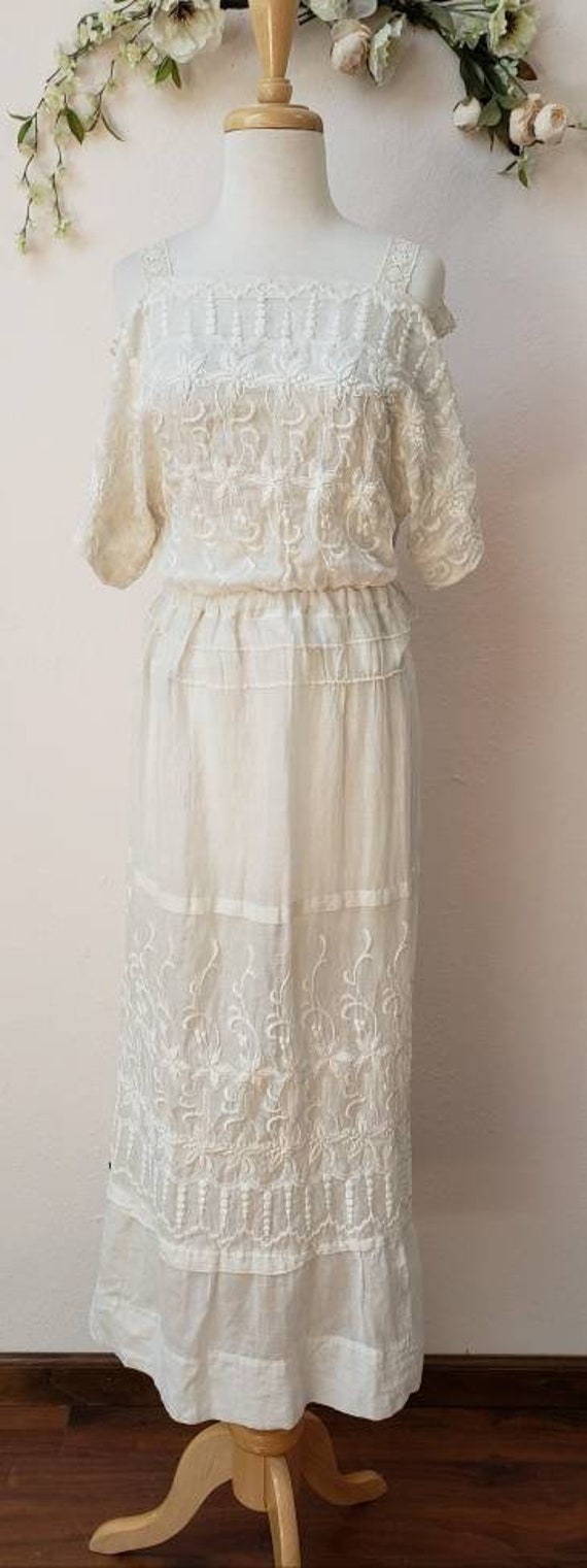 XL Vintage Edwardian 2 piece wedding dress bridal… - image 2