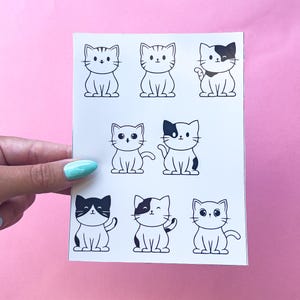 Kitty Cats Sticker laptop sticker, cute sticker, laptop decal, tumbler sticker, water bottle sticker, water bottle decal 65PKG