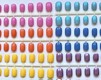 Spring Pastel XS Short Press On Nails | 10 Set Bundle Petite Active Nails | Spring Color Fake Nails | Pastel Rainbow Nails | DIY Nail Art