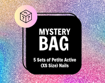 MYSTERY BAG 5 Sets of Small Short Press On Nails | Extra Small Fake Nails | Surprise Nail Grab Bag | Glue On Nails For Petite XS Sizes