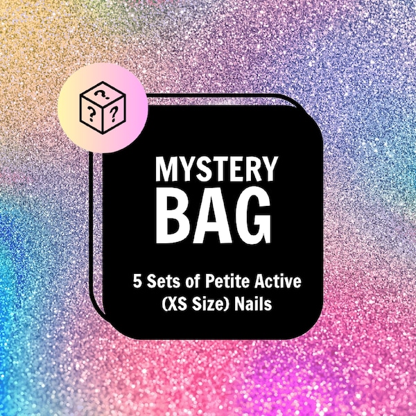 MYSTERY BAG 5 Sets of Small Short Press On Nails | Extra Small Fake Nails | Surprise Nail Grab Bag | Glue On Nails For Petite XS Sizes