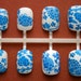 Blue Willow Vintage China Press On Nails | Asian Blue and White Pottery Nails | Blue Willow Fake Nails