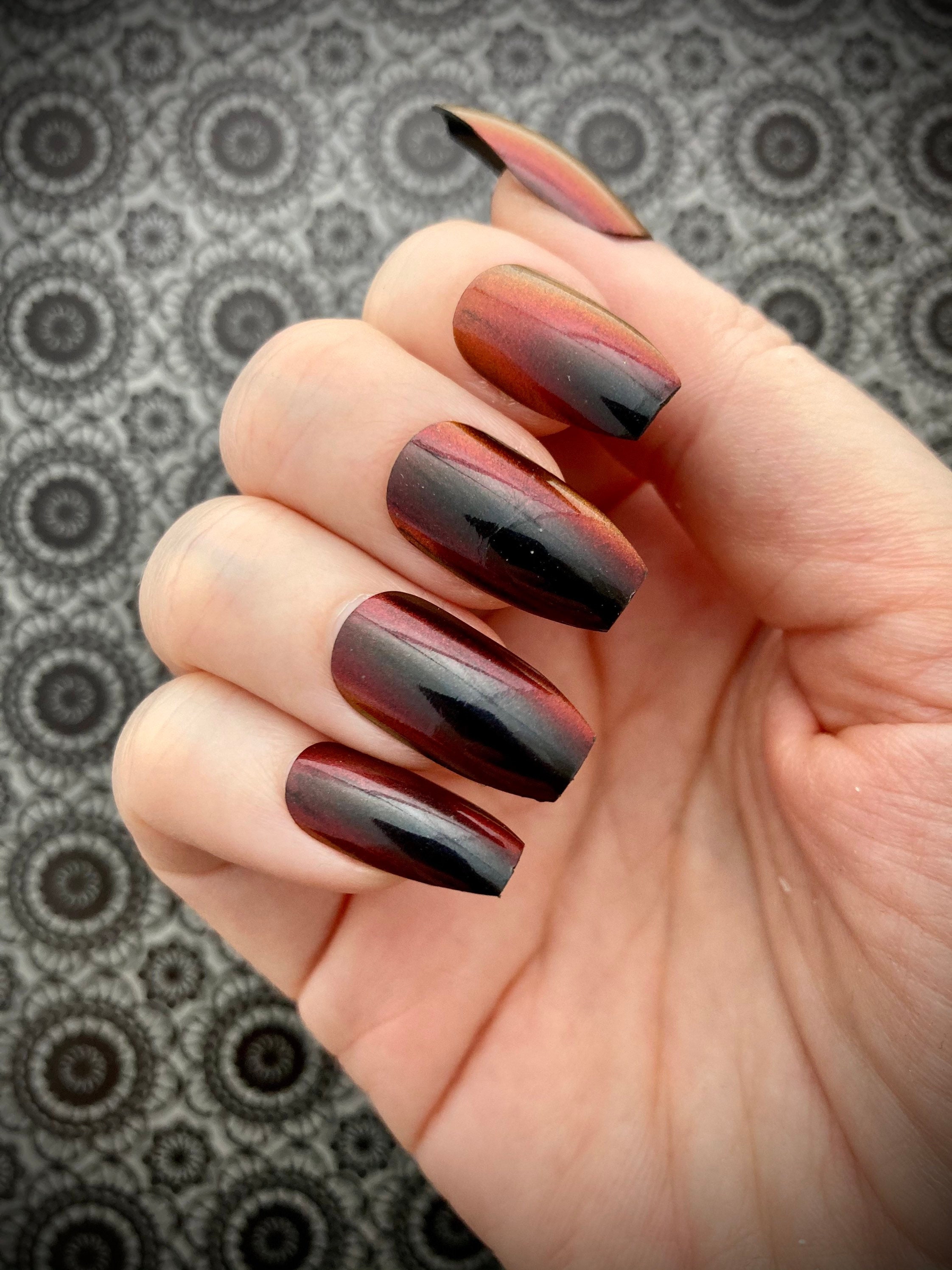 Red ombre nails, Red acrylic nails, Red stiletto nails