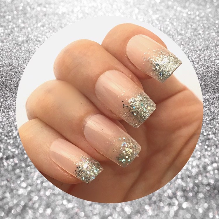 French tip with sparkles