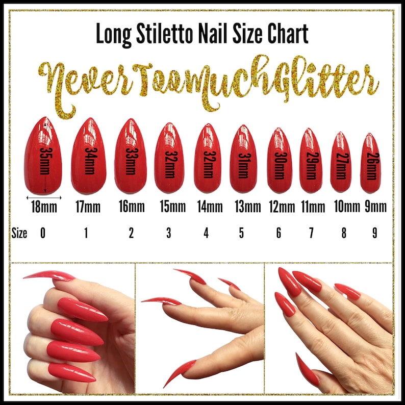 Press On Nail Sizing Kit For Measuring Nail Sizes Sample Nail Fitting Set to Get The Best Size Custom Nails XL Fake False Nails for Drag image 9