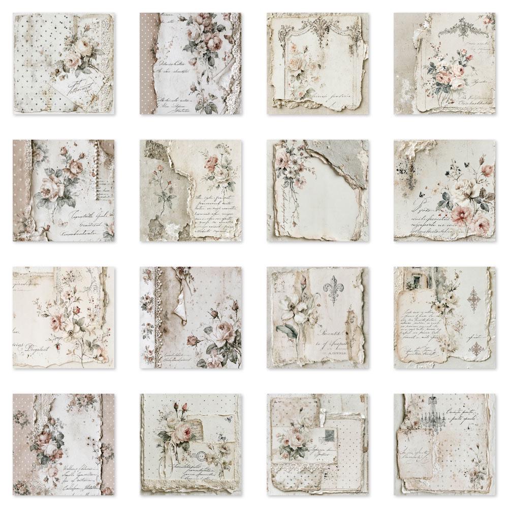 Vintage Floral Junk Journal Papers, Romantic Shabby Chic Collage Pages ...