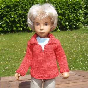 Sasha 16&quot; 17&quot; Doll Cotton Tunic with Back Pleat Detail Knitting Pattern
