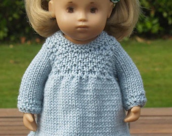 Sasha 12" 13" Baby Toddler Doll Textured Yoke Dress Knitting Pattern