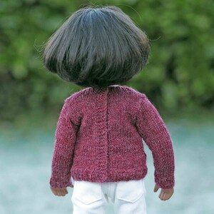 Sasha 16 17 Doll V Neck Sweater with Back Opening Knitting Pattern image 2