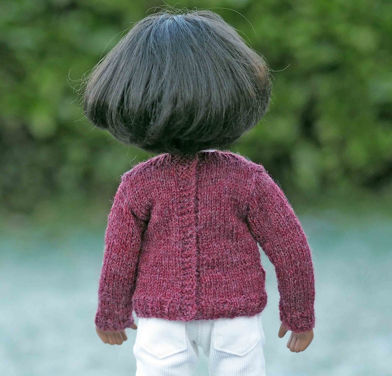 Sasha 16 17 Doll V Neck Sweater with Back Opening Knitting Pattern image 2