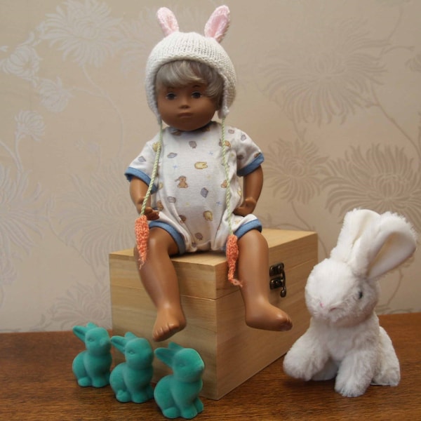 Sasha  Baby 12" Doll Bunny Hat  Knitting Pattern