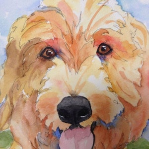 Watercolor Paintings, Custom Pet Portrait, Custom Watercolor Art, Dog Portrait, Keepsake Gift, AKC, ASPCA, Wall Art Decor, 5 1/2&quot;x7 1/2&quot;
