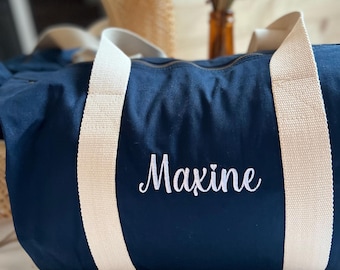 sac polochon personnalisé avec le prénom de votre choix - sac voyage - sac de sport - sac à langer