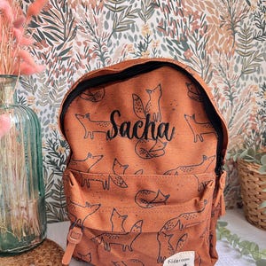 Sac à dos enfant motif BRODÉ avec le prénom au choix