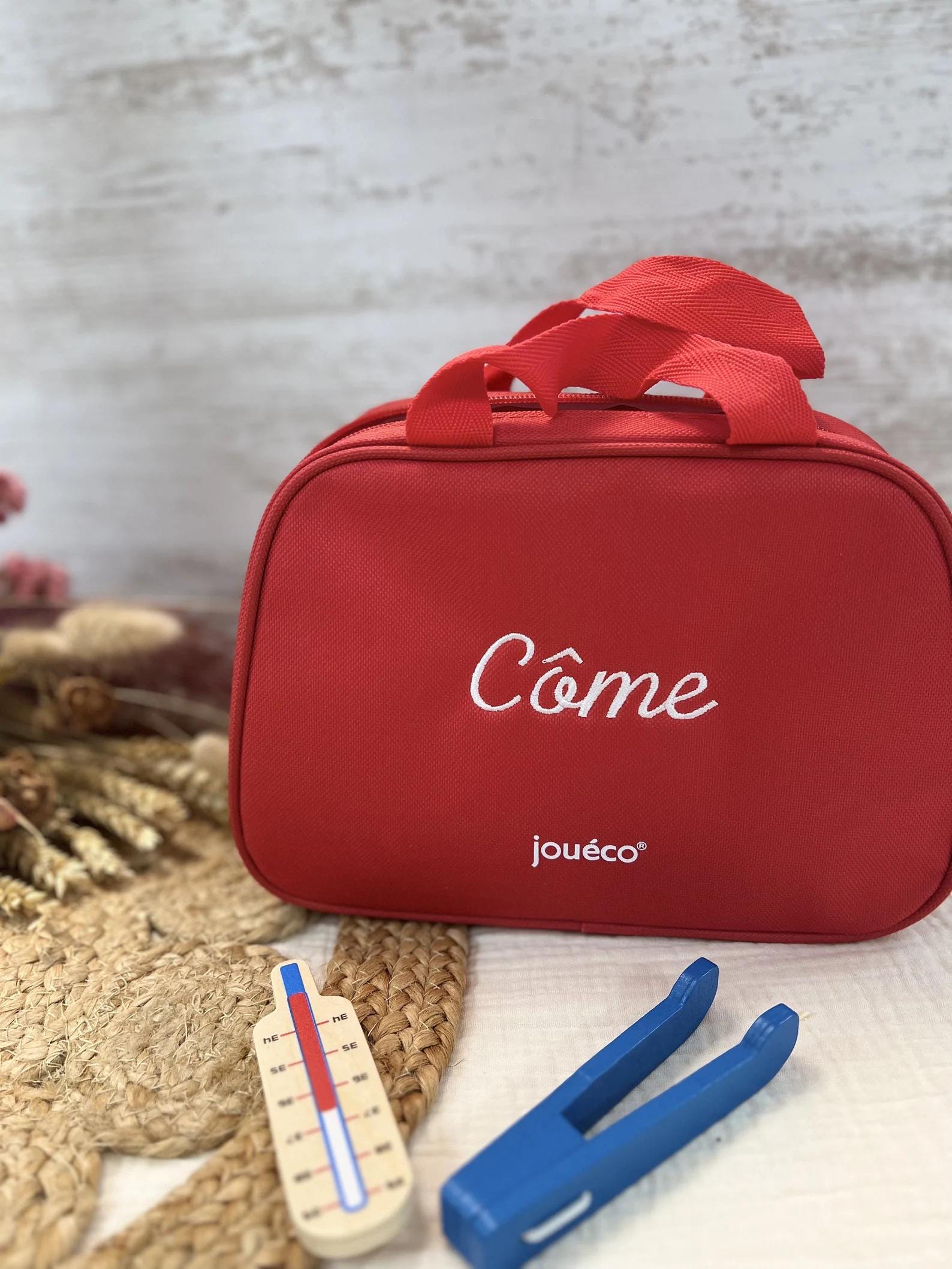 CUSTOMIZABLE Fabric Doctor's Case with wooden accessories