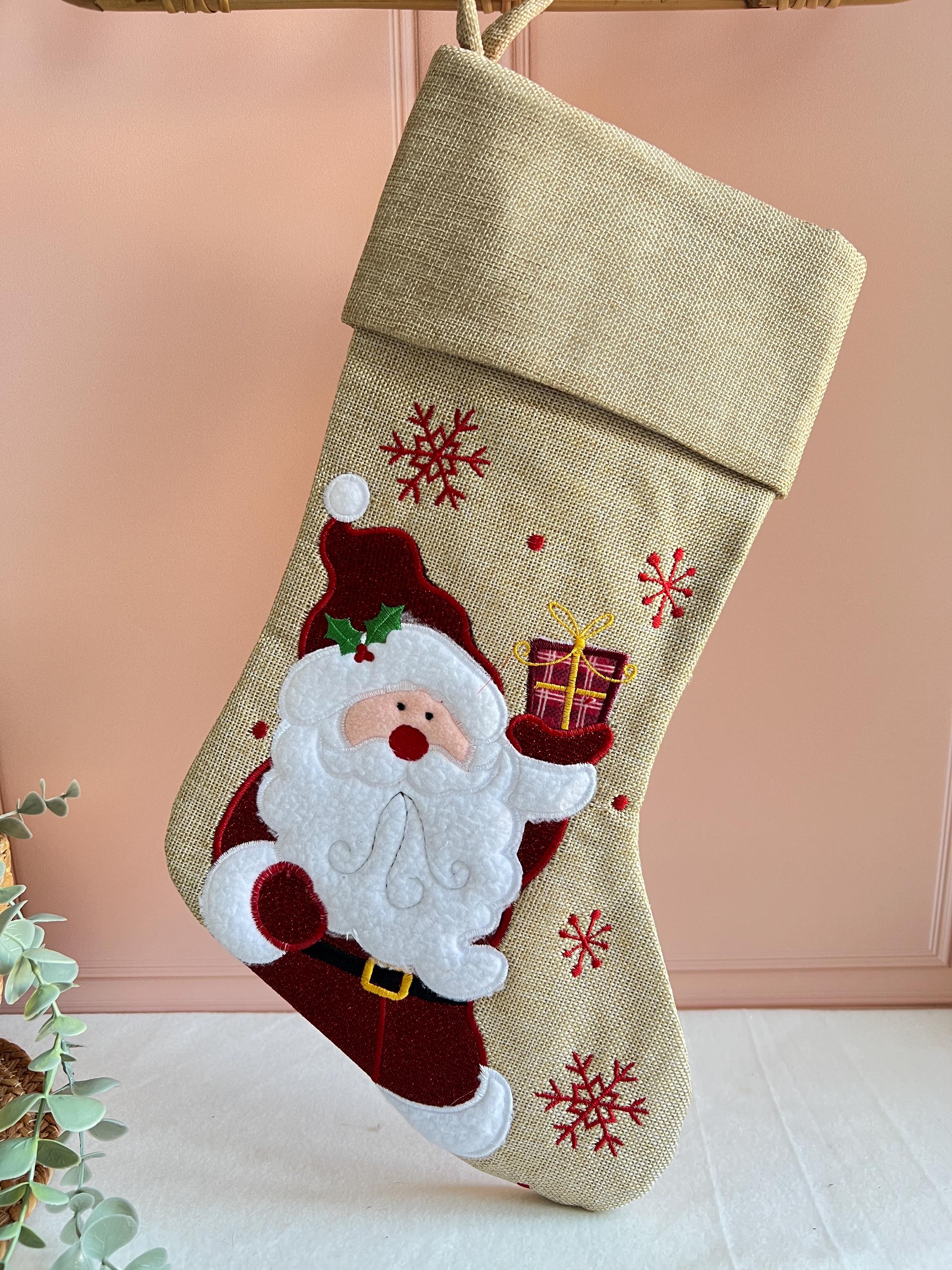 Chaussettes Père Noël Lot De 3 Chaussettes De Noël à Suspendre - Père Noël, Renne, Bonhomme De Neige - 34 Cm