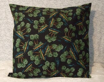 Tropical Throw Pillow Cover * tropical cover* Cotton pillow cover* Palm tree cover* Palm trees on black