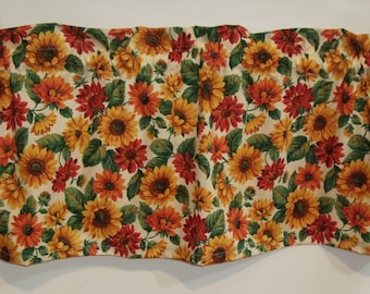 Sunflower Curtain Valance*  Sunflower valances* Cotton valances * Summer valances * Floral valances