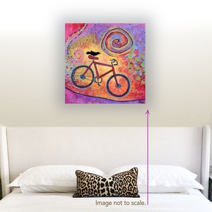 Colorful Bike and Raven Print, Whimsical Bird Art Print, Artwork for Kids Room, Fun Gift for Women image 6