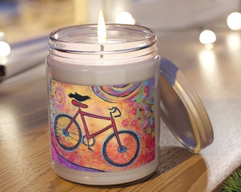 Biker Raven Soy Candle Scented Cotton Wick - Birthday Gift for Her