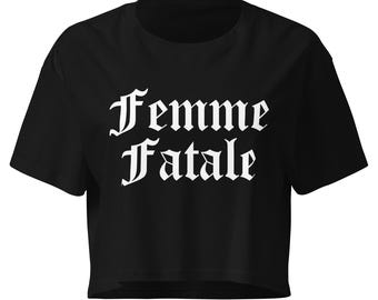 Koszulka Femme Fatale Crop Top, Koszulka Sapphic Girl Power